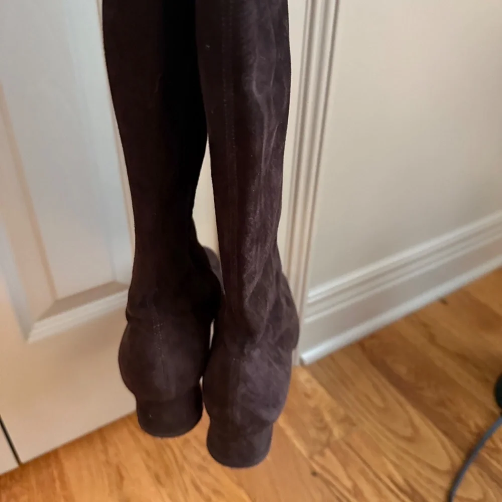 L'autre Chose suede over the knee square toe boot